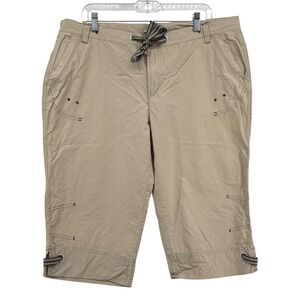 Columbia Womens XL Tan Capri Pants Outdoor Hiking Gorpcore Camping Earthy Travel